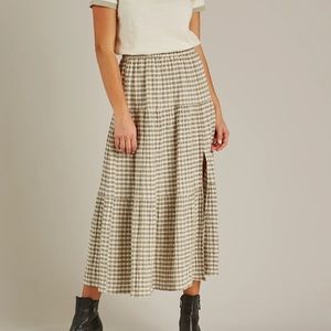 NWT Rylee + Cru gingham skirt size small